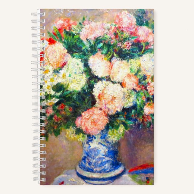 Bouquet of Chrysanthemums and a Japanese Fan Notebook (Front)