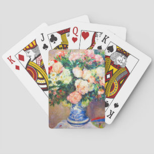 Bouquet of Chrysanthemums and a Japanese Fan Poker Cards