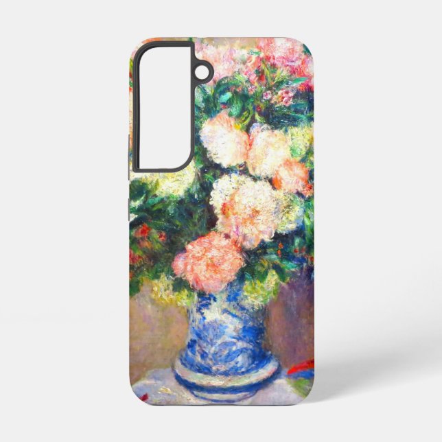 Bouquet of Chrysanthemums and a Japanese Fan Samsung Galaxy Case (Back)