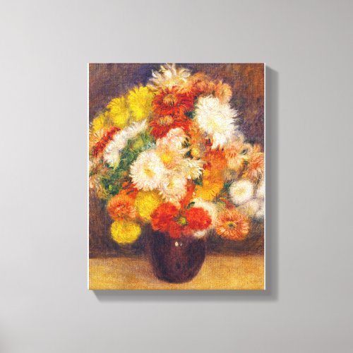 Bouquet of Chrysanthemums by Auguste Renoir Still  Canvas Print