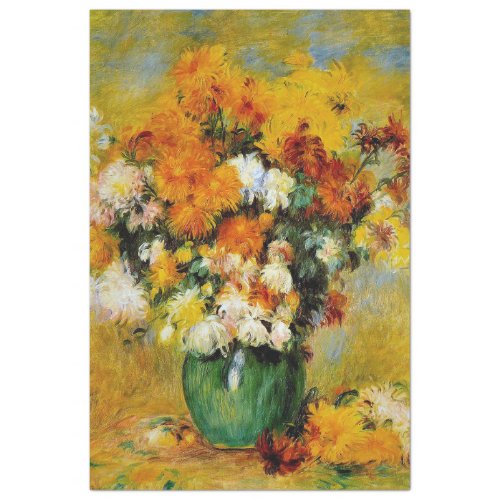 BOUQUET OF CHRYSANTHEMUMS BY RENOIR TISSUE PAPER