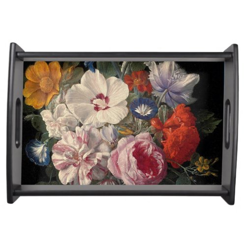 BOUQUET OF COLORFUL FLOWERS SERVING TRAY