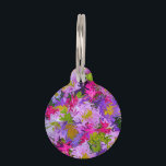 Bouquet of Colors Floral Abstract Art Design Pet Name Tag<br><div class="desc">I used an actual photo of a bouquet of flowers as a base to create this abstract “Bouquet of Colors” design. This version has just the image on both sides of the tag.</div>