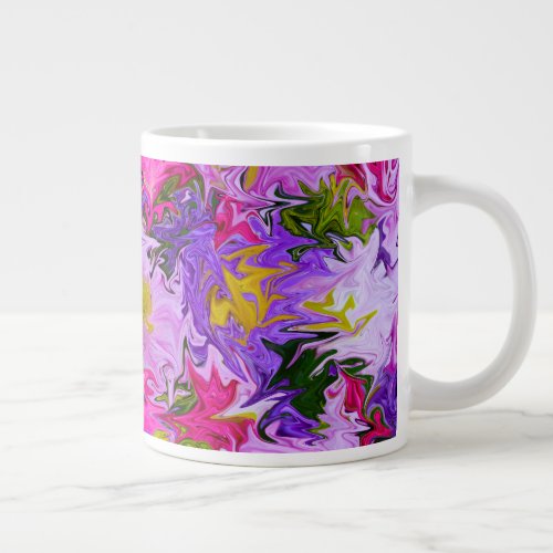 Bouquet of Colors Floral Abstract Art Large Coffee Mug