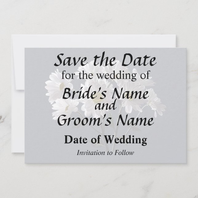 Bouquet of Daisies Save The Date (Front)