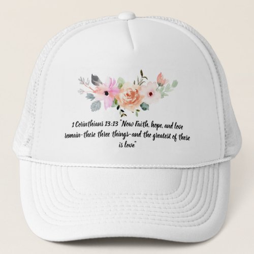 Bouquet of Flowers and Bible Verse baseball cap