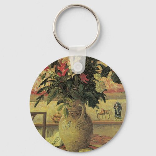 Bouquet of Flowers at Window by Maxine Maufra Keychain