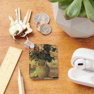 Bouquet of Flowers at Window by Maxine Maufra Keychain