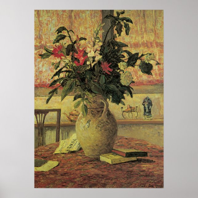 Bouquet of Flowers at Window by Maxine Maufra Poster (Front)