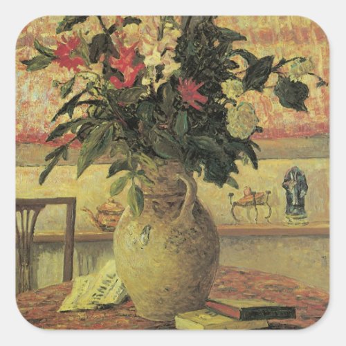 Bouquet of Flowers at Window by Maxine Maufra Square Sticker
