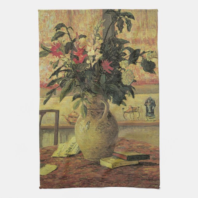 Bouquet of Flowers at Window by Maxine Maufra Towel (Vertical)