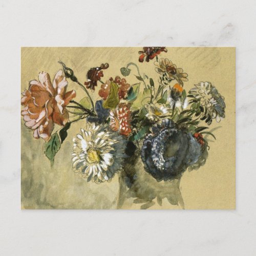 Bouquet of Flowers by Eugene Delacroix Postcard