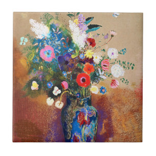 Bouquet of Flowers by Odilon Redon Ceramic Tile