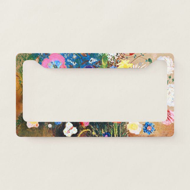 Bouquet of Flowers by Odilon Redon License Plate Frame (Front)