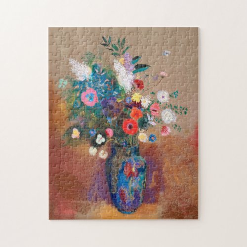 Bouquet of Flowers Card by Odillon Redon Jigsaw Puzzle