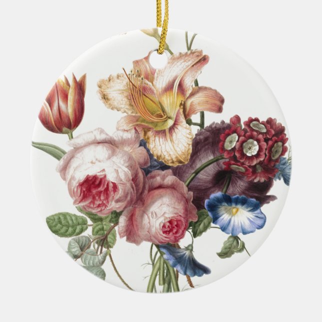 Bouquet of Flowers Ceramic Ornament (Front)