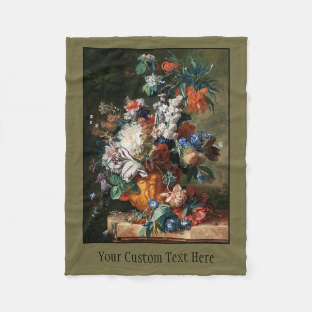 "Bouquet of Flowers" custom fleece blanket (Front)