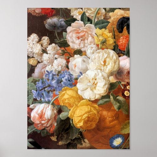 Bouquet of Flowers in a Sculpted Vase J Eliaert Poster