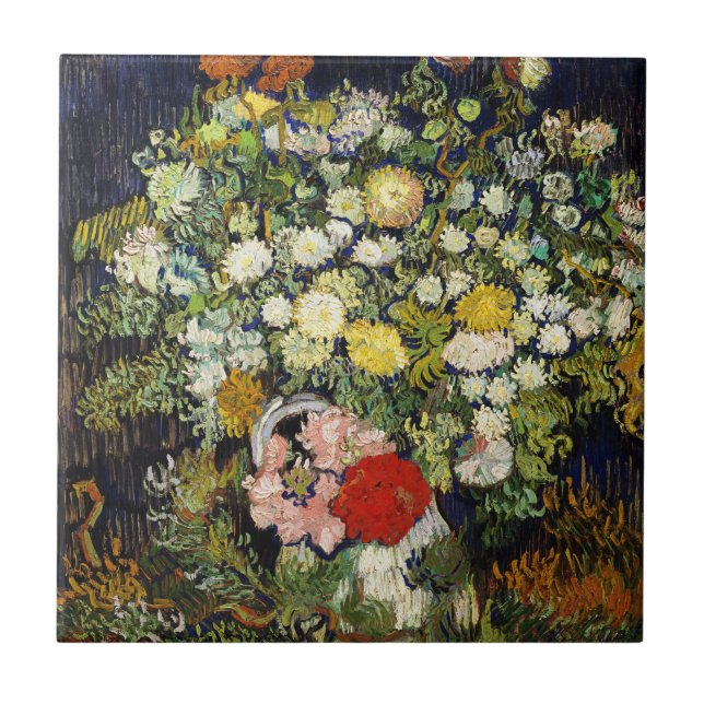 Bouquet of Flowers in a Vase by Vincent Van Gogh  Ceramic Tile (Front)