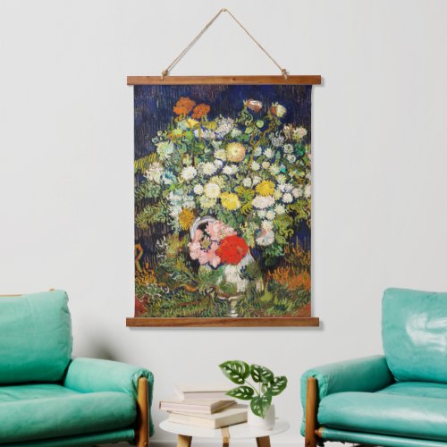 Bouquet of Flowers in a Vase by Vincent Van Gogh  Hanging Tapestry