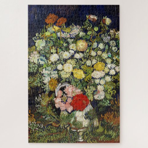 Bouquet of Flowers in a Vase by Vincent Van Gogh Jigsaw Puzzle