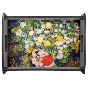 Bouquet of Flowers in a Vase by Vincent Van Gogh Serving Tray