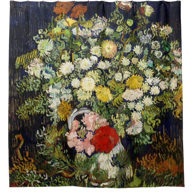 Bouquet of Flowers in a Vase by Vincent Van Gogh  Shower Curtain (Front)