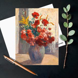 Bouquet of flowers in a vase postcard