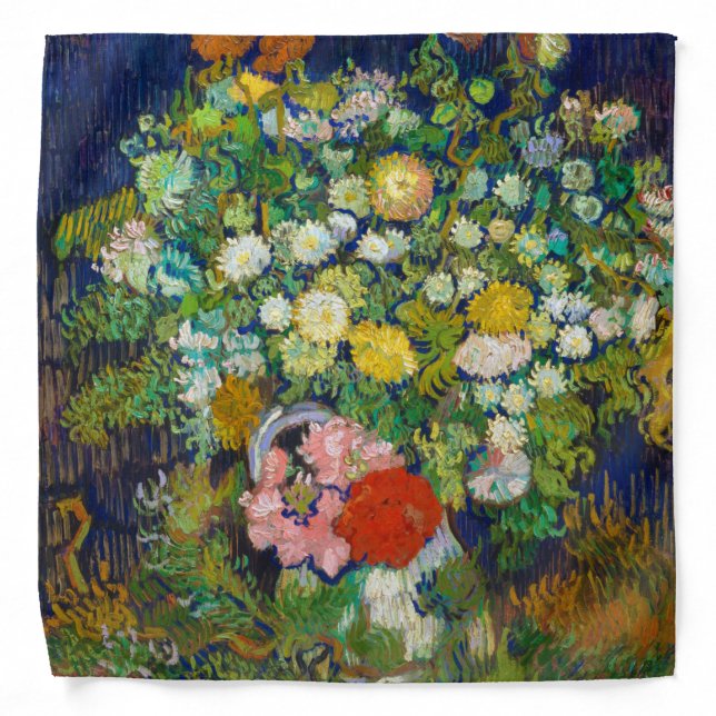 Bouquet of Flowers in a Vase, Van Gogh Bandana (Front)