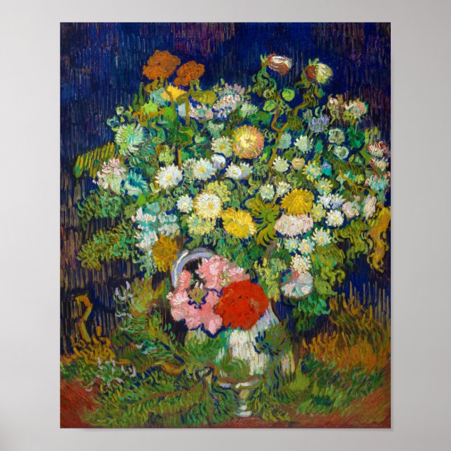 Bouquet of Flowers in a Vase, Van Gogh Poster (Front)