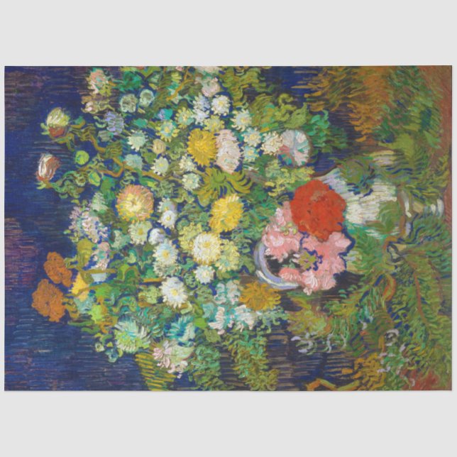 Bouquet of Flowers in a Vase, Van Gogh Tissue Paper (Front)