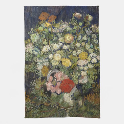 Bouquet of Flowers in a Vase  Vincent Van Gogh Kitchen Towel