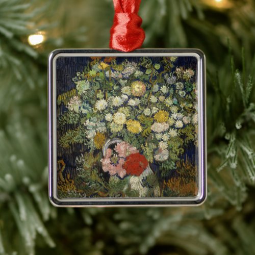 Bouquet of Flowers in a Vase  Vincent Van Gogh Metal Ornament