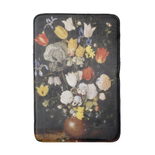 Bouquet of Flowers in an Earthenware Vase (1610)  Bath Mat