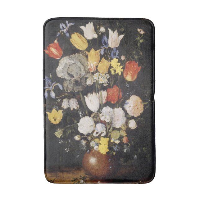 Bouquet of Flowers in an Earthenware Vase (1610)  Bath Mat (Front Vertical)