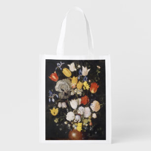 Bouquet of Flowers in an Earthenware Vase (1610) Grocery Bag