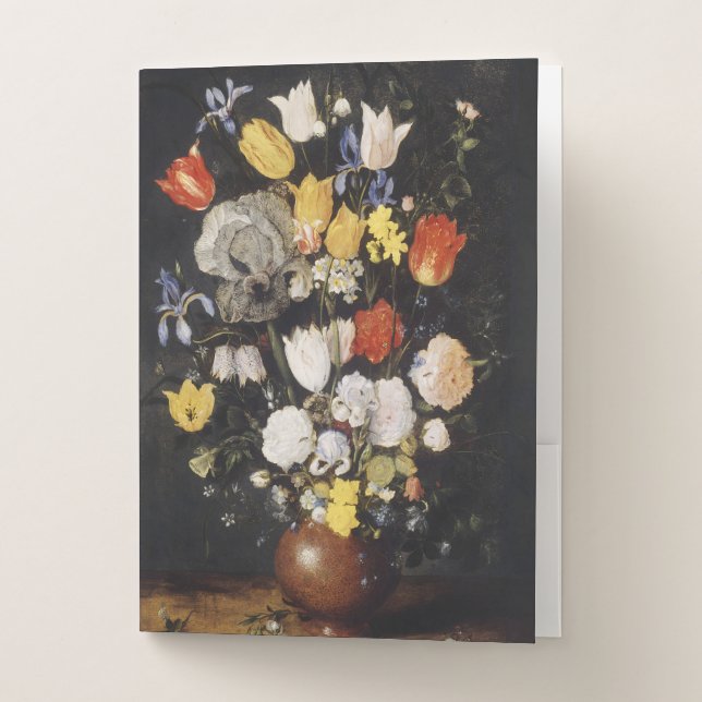 Bouquet of Flowers in an Earthenware Vase (1610) Pocket Folder (Front)