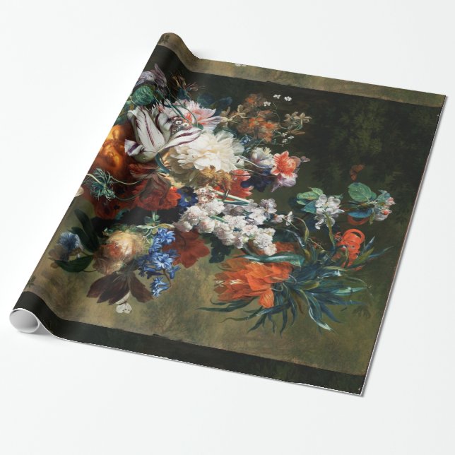 BOUQUET OF FLOWERS IN AN URN WRAPPING PAPER (Unrolled)