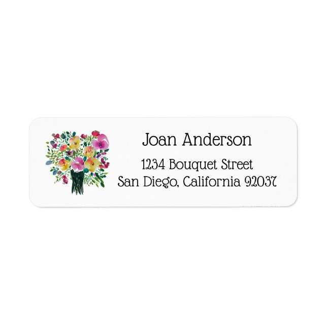 Bouquet of flowers label (Front)