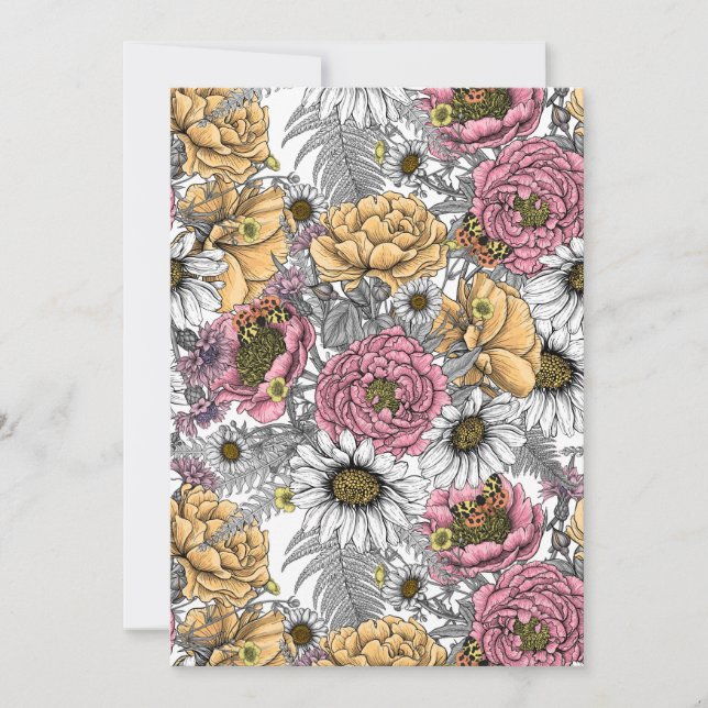 Bouquet of flowers- roses, peonies, daisies ans fe (Front)
