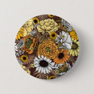 Bouquet of flowers- roses, peonies, daisies ans fe button