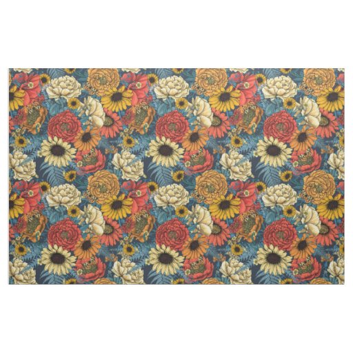 Bouquet of flowers- roses, peonies, daisies ans fe fabric