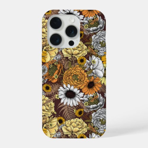 Bouquet of flowers_ roses peonies daisies ans fe iPhone 15 pro case
