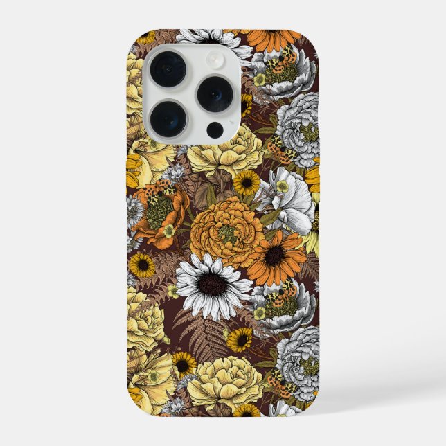 Bouquet of flowers- roses, peonies, daisies ans fe iPhone case (Back)