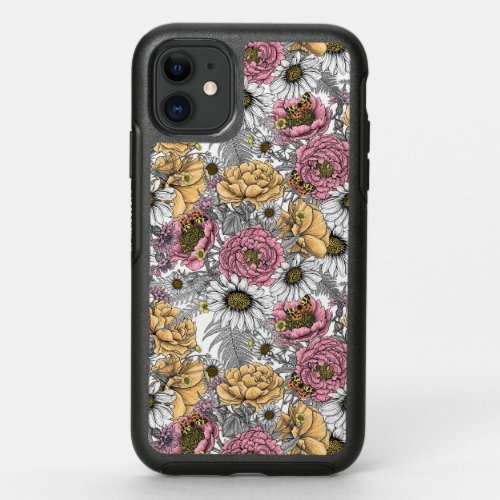 Bouquet of flowers_ roses peonies daisies ans fe OtterBox symmetry iPhone 11 case