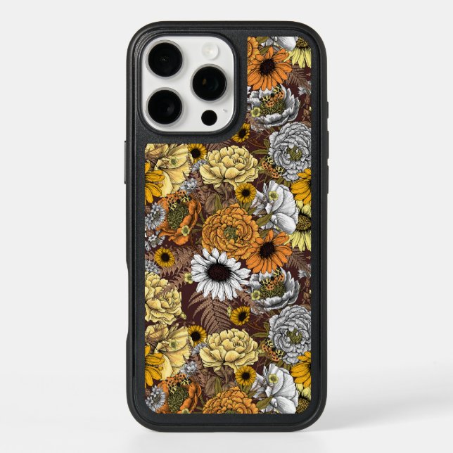 Bouquet of flowers- roses, peonies, daisies ans fe otterbox iPhone case (Back)