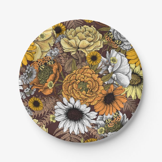 Bouquet of flowers- roses, peonies, daisies ans fe paper plates (Front)