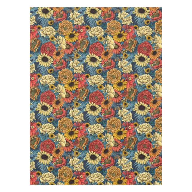 Bouquet of flowers- roses, peonies, daisies ans fe tablecloth (Front)
