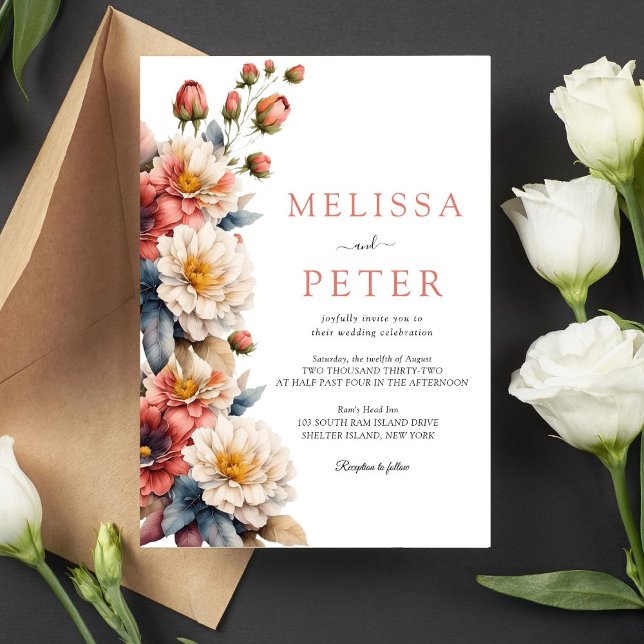  Bouquet of Flowers  Wedding Invitation (Creator Uploaded)