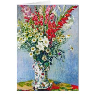 Bouquet of Gadiolas Lilies and Dasies Claude Monet Card